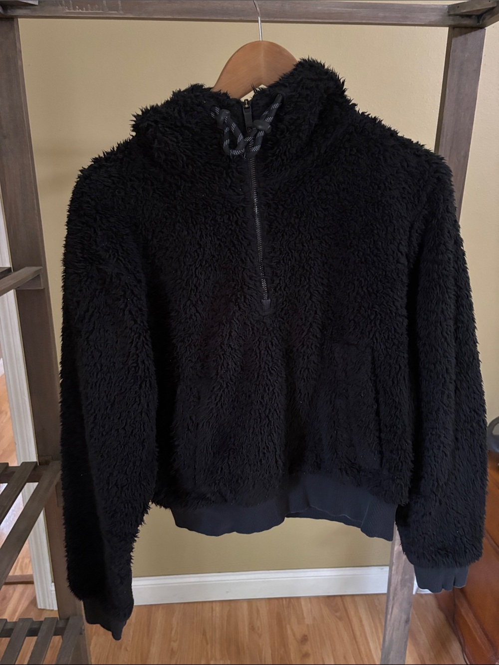 lululemon athletica Black Fuzzy Half-Zip Hoodie